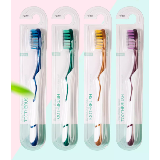 EQUTY BAYMERS (144 Pack) Individually Wrapped Premium Toothbrushes, Oversized Easy Grip Rubber Handle, Soft Multi Color Nylon Bristles, Bulk Packed, No Cutting or Tearing Apart Required.