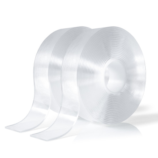 2 Rolls 16.4FT X 0.78IN Double Sided Tape for Walls,Nano Tape for Stationery or Household Purposes,Adhesive Tape Rollers Can Sticky Hanging Heavy Duty Strips,Removable Mount Tape,Clear,Transparent