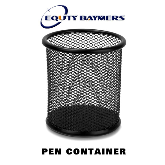 3.9inx3.5in Pen Container, Pen Holder for Desk, Black Metal Mesh,High-temperature Baking Paint, Anti-Slip Bottom, Ventilated Design, Desktop Organizers, Organizing Pens, Home and ofFice Places