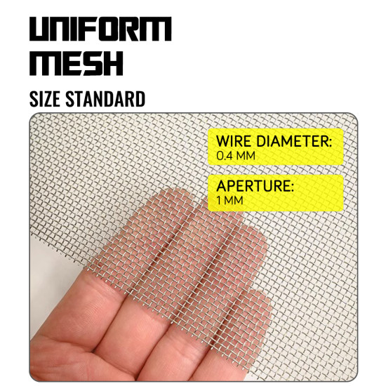 3 Pack 20 mesh Stainless Steel Wire Mesh Screen,  8.2x 11.8 in (210 x 300cm) , 0.4mm Wire Diameter, 1mm Aperture, Rust Resistant Window Mesh Screen for Filtration，Handicraft Making, Paint Strainers