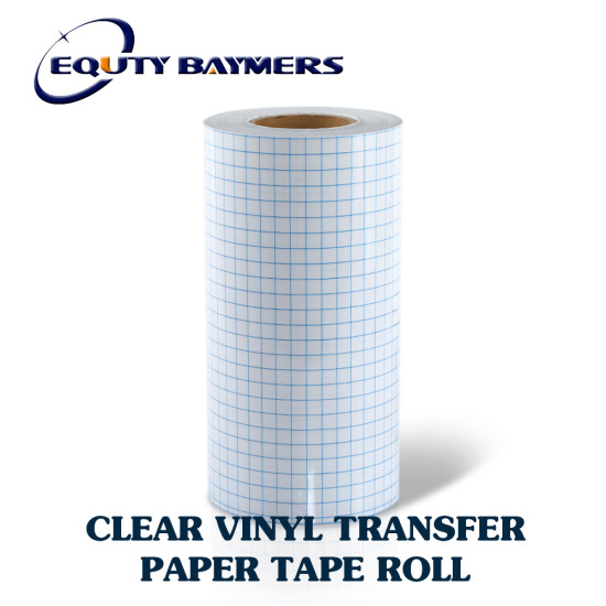 12in x 60ft Premium Clear Vinyl Transfer Tape Roll， Medium Viscosity, High Transparency, Easy to Use, Ideal for Cricut Vinyl Projects,Blue Check