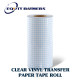 12in x 60ft Premium Clear Vinyl Transfer Tape Roll， Medium Viscosity, High Transparency, Easy to Use, Ideal for Cricut Vinyl Projects,Blue Check